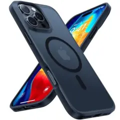 iPhone 16 Pro Max 用 ケース 半透明 マグネット搭載 ブラック