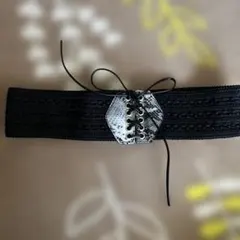 SALE 編み込みデザイン 黒 ベルト
