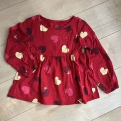 《GAP BabyGAP》ハート総柄　赤長袖チュニック3years 100サイズ