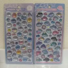 ボンボンドロップシール 海の生き物 クラゲ イルカ