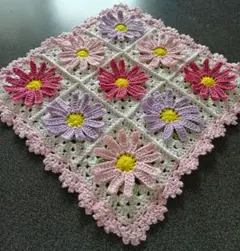 モチーフ編み マルチカバー 3DFlowerモチーフ グラニースクエア