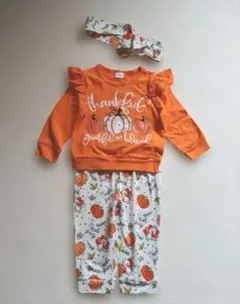 ハロウィン セットアップ 9-12M パンプキン柄