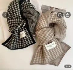 NICE TO MEET ハウンドトゥース マフラー