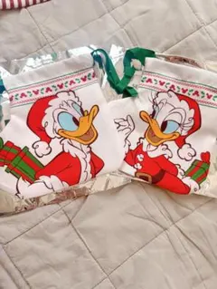 ディズニー クリスマス 巾着 ドナルド デイジー 新品未使用 ディズニーストア