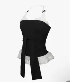 theredthread frill corset tops bk × wht - メルカリ