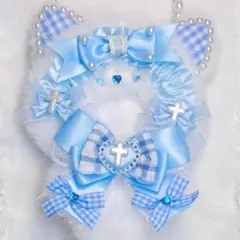 15cm～16cm〛さわやかブルー໒꒱ねこちゃん おすわりぬい服着ぐるみ