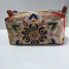 帯リメイクバッグ　ポーチ