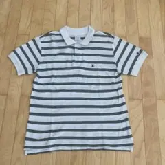 Champion ホワイト/グリーンストライプ ポロシャツ