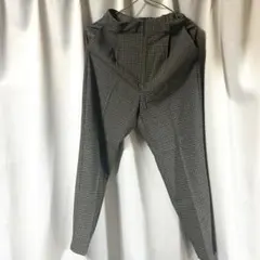 GU 起毛タックテーパードパンツチェックS
