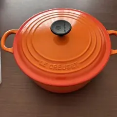 LE CREUSET 両手鍋 オレンジ 18cm - メルカリ