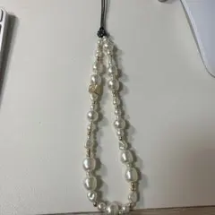 パールビーズ スマホストラップ