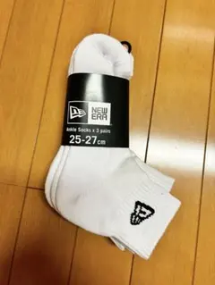 NEW ERA アンクルソックス 3足組 ホワイト 25-27cmのサムネイル