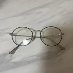 シルバー メタルフレーム ラウンド眼鏡