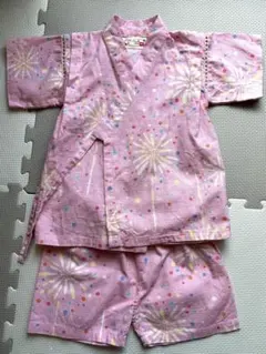 ピンク 花火模様 甚平 90