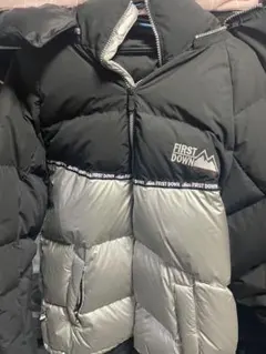 FIRST DOWN ダウンジャケット ブラック/シルバー