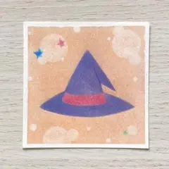手描きパステルアート☆魔女の帽子（原画・8cm角）
