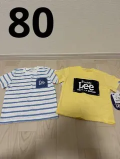 LEE ベビー　半袖　ボーダー　きいろ　80 ユニセックス　男女兼用