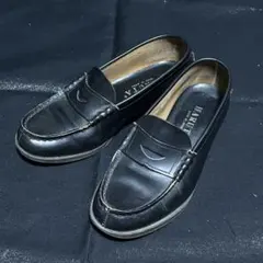 レザー ローファー 黒　HARUTA