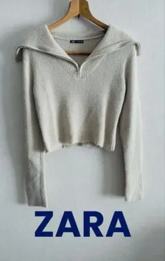 ZARA ザラ ハーフジップニット ショート丈 Lサイズ