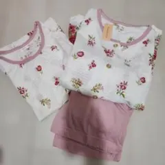 【新品】NOBLE ELE　レディースパジャマ　花柄　Sサイズ　3点セット