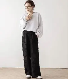 amely ラジエム　フリンジパンツ　ブラックのサムネイル