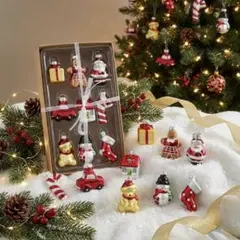 【ギフトBOX付】本格ガラス製 クリスマス オーナメント9個セットミニ 飾り北欧