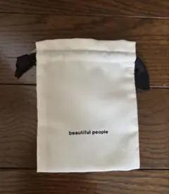 【beautiful people】巾着ポーチ ホワイトのサムネイル