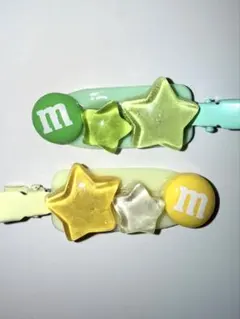 カラフル星型ヘアクリップ2個セット ピン留め ヘアピン