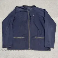 162 Gymphlex製ジップアップカーディガン ネイビー×コットン素材 英国