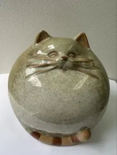 陶器製猫の貯金箱　キャットヘッド　ねこオブジェ置き物　検フランスアンティーク 陶器製猫の貯金箱 キャットヘッド ねこオブジェ置き物 検フランス