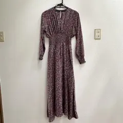 パープル ロングワンピース