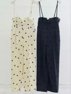 美品♪ Arc reve chico ドット柄　オールインワン ブラック Mのサムネイル