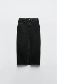 ZARA ブラック ジーンズロングスカート センターシーム