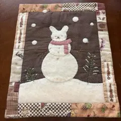 雪だるま パッチワーク 壁掛け タペストリー