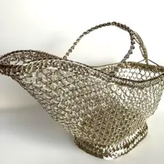 銀座WAKO 銀仕上げ手編みバスケット KS