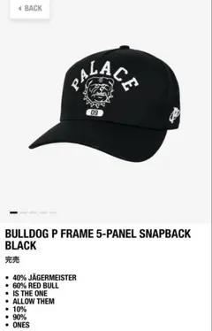 PALACE BULLDOG P FRAME 5-PANEL CAP