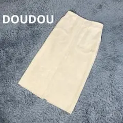 美品　DOUDOU　ドゥドゥ　マシュマロスウェードタイトスカート　グレージュ　F