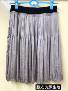 光沢あり 膝丈プリーツスカート Lサイズ ハニーズ