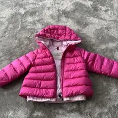 MONCLER ピンク 中綿コート フード付き