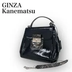 極美品‼銀座かねまつ　2way ショルダーバッグ　ハンドバッグ　マーブル柄のサムネイル