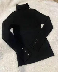 BLUE LABELウールミックスリブタートル38新品未使用　黒