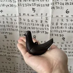 鋳鉄製 黒い鳥のオブジェ