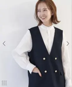 ROPÉ PICNIC ツイードライクVネック釦ベスト