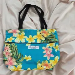 ハワイ フラワープリント リバーシブル トートバッグ