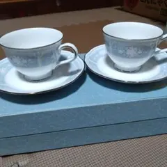 Noritake 花柄カップ・ソーサー２客セット