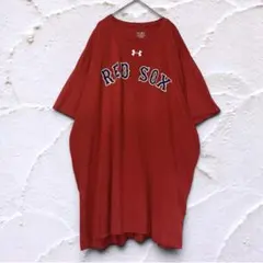 アンダーアーマー 半袖 Tシャツ レッドソックス 2XL 3XL相当 赤 綿