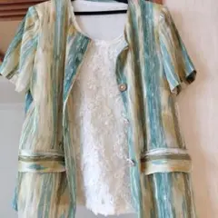 最終お値下げ！半袖ストライプジャケット 美品