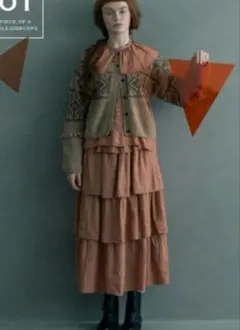 ツハルバイサマンサモスモス　製品染めフリルティアードスカート未使用