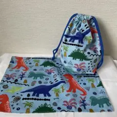 入園入学グッズ　ランチョンマット　コップ袋　恐竜　ハンドメイド