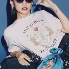 LILY BROWN × KEITA MARUYAMA ヒョウ ピンク　Tシャツのサムネイル